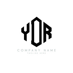 YDR letter logo design with polygon shape. YDR polygon logo monogram. YDR cube logo design. YDR hexagon vector logo template white and black colors. YDR monogram, YDR business and real estate logo. 