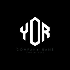 YDR letter logo design with polygon shape. YDR polygon logo monogram. YDR cube logo design. YDR hexagon vector logo template white and black colors. YDR monogram, YDR business and real estate logo. 