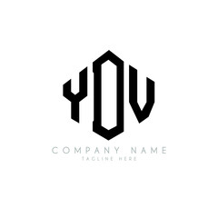 YDV letter logo design with polygon shape. YDV polygon logo monogram. YDV cube logo design. YDV hexagon vector logo template white and black colors. YDV monogram, YDV business and real estate logo. 