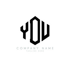 YDU letter logo design with polygon shape. YDU polygon logo monogram. YDU cube logo design. YDU hexagon vector logo template white and black colors. YDU monogram, YDU business and real estate logo. 