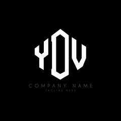 YDV letter logo design with polygon shape. YDV polygon logo monogram. YDV cube logo design. YDV hexagon vector logo template white and black colors. YDV monogram, YDV business and real estate logo. 