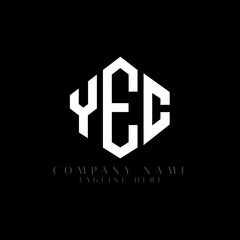 YEC letter logo design with polygon shape. YEC polygon logo monogram. YEC cube logo design. YEC hexagon vector logo template white and black colors. YEC monogram, YEC business and real estate logo. 