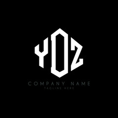 YDZ letter logo design with polygon shape. YDZ polygon logo monogram. YDZ cube logo design. YDZ hexagon vector logo template white and black colors. YDZ monogram, YDZ business and real estate logo. 