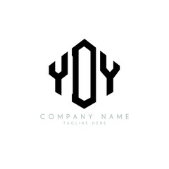 YDY letter logo design with polygon shape. YDY polygon logo monogram. YDY cube logo design. YDY hexagon vector logo template white and black colors. YDY monogram, YDY business and real estate logo. 