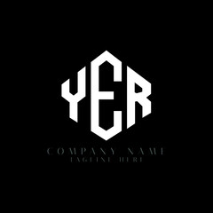 YER letter logo design with polygon shape. YER polygon logo monogram. YER cube logo design. YER hexagon vector logo template white and black colors. YER monogram, YER business and real estate logo. 
