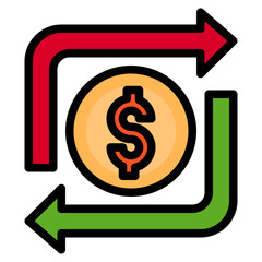 Transfer color line style icon