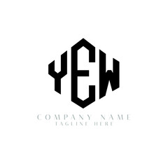 YEW letter logo design with polygon shape. YEW polygon logo monogram. YEW cube logo design. YEW hexagon vector logo template white and black colors. YEW monogram, YEW business and real estate logo. 