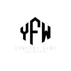 YFW letter logo design with polygon shape. YFW polygon logo monogram. YFW cube logo design. YFW hexagon vector logo template white and black colors. YFW monogram, YFW business and real estate logo. 