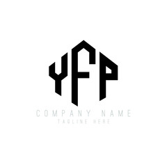YFP letter logo design with polygon shape. YFP polygon logo monogram. YFP cube logo design. YFP hexagon vector logo template white and black colors. YFP monogram, YFP business and real estate logo. 