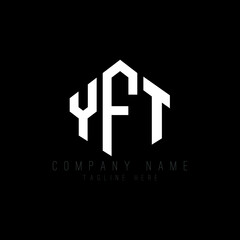 YFT letter logo design with polygon shape. YFT polygon logo monogram. YFT cube logo design. YFT hexagon vector logo template white and black colors. YFT monogram, YFT business and real estate logo. 