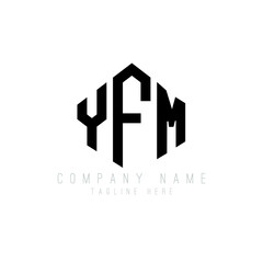 YFM letter logo design with polygon shape. YFM polygon logo monogram. YFM cube logo design. YFM hexagon vector logo template white and black colors. YFM monogram, YFM business and real estate logo. 