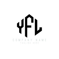 YFL letter logo design with polygon shape. YFL polygon logo monogram. YFL cube logo design. YFL hexagon vector logo template white and black colors. YFL monogram, YFL business and real estate logo. 
