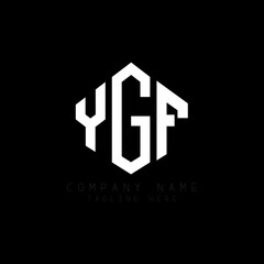YGF letter logo design with polygon shape. YGF polygon logo monogram. YGF cube logo design. YGF hexagon vector logo template white and black colors. YGF monogram, YGF business and real estate logo. 