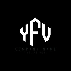 YFV letter logo design with polygon shape. YFV polygon logo monogram. YFV cube logo design. YFV hexagon vector logo template white and black colors. YFV monogram, YFV business and real estate logo. 