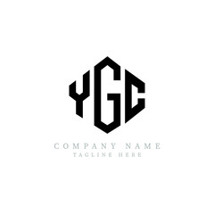 YGC letter logo design with polygon shape. YGC polygon logo monogram. YGC cube logo design. YGC hexagon vector logo template white and black colors. YGC monogram, YGC business and real estate logo. 