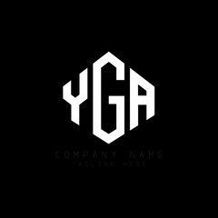 YGA letter logo design with polygon shape. YGA polygon logo monogram. YGA cube logo design. YGA hexagon vector logo template white and black colors. YGA monogram, YGA business and real estate logo. 