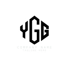 YGG letter logo design with polygon shape. YGG polygon logo monogram. YGG cube logo design. YGG hexagon vector logo template white and black colors. YGG monogram, YGG business and real estate logo. 