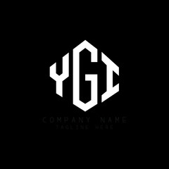 YGI letter logo design with polygon shape. YGI polygon logo monogram. YGI cube logo design. YGI hexagon vector logo template white and black colors. YGI monogram, YGI business and real estate logo. 
