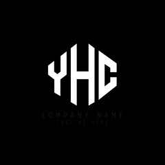 YHC letter logo design with polygon shape. YHC polygon logo monogram. YHC cube logo design. YHC hexagon vector logo template white and black colors. YHC monogram, YHC business and real estate logo. 