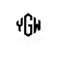 YGW letter logo design with polygon shape. YGW polygon logo monogram. YGW cube logo design. YGW hexagon vector logo template white and black colors. YGW monogram, YGW business and real estate logo. 