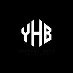 YHB letter logo design with polygon shape. YHB polygon logo monogram. YHB cube logo design. YHB hexagon vector logo template white and black colors. YHB monogram, YHB business and real estate logo. 