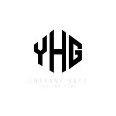 YHG letter logo design with polygon shape. YHG polygon logo monogram. YHG cube logo design. YHG hexagon vector logo template white and black colors. YHG monogram, YHG business and real estate logo. 