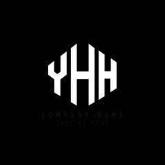YHH letter logo design with polygon shape. YHH polygon logo monogram. YHH cube logo design. YHH hexagon vector logo template white and black colors. YHH monogram, YHH business and real estate logo. 