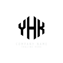 YHK letter logo design with polygon shape. YHK polygon logo monogram. YHK cube logo design. YHK hexagon vector logo template white and black colors. YHK monogram, YHK business and real estate logo. 
