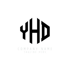 YHD letter logo design with polygon shape. YHD polygon logo monogram. YHD cube logo design. YHD hexagon vector logo template white and black colors. YHD monogram, YHD business and real estate logo. 