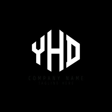 YHD letter logo design with polygon shape. YHD polygon logo monogram. YHD cube logo design. YHD hexagon vector logo template white and black colors. YHD monogram, YHD business and real estate logo. 