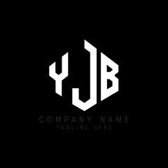 YJB letter logo design with polygon shape. YJB polygon logo monogram. YJB cube logo design. YJB hexagon vector logo template white and black colors. YJB monogram, YJB business and real estate logo. 