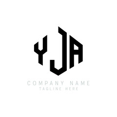 YJA letter logo design with polygon shape. YJA polygon logo monogram. YJA cube logo design. YJA hexagon vector logo template white and black colors. YJA monogram, YJA business and real estate logo. 