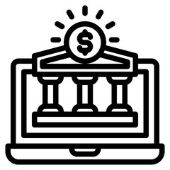 Internet banking outline style icon