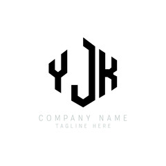 YJK letter logo design with polygon shape. YJK polygon logo monogram. YJK cube logo design. YJK hexagon vector logo template white and black colors. YJK monogram, YJK business and real estate logo. 