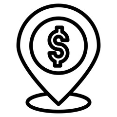 Money location outline style icon