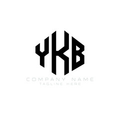 YKB letter logo design with polygon shape. YKB polygon logo monogram. YKB cube logo design. YKB hexagon vector logo template white and black colors. YKB monogram, YKB business and real estate logo. 