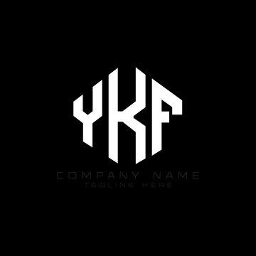 YKF letter logo design with polygon shape. YKF polygon logo monogram. YKF cube logo design. YKF hexagon vector logo template white and black colors. YKF monogram, YKF business and real estate logo. 