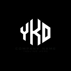 Obraz premium YKO letter logo design with polygon shape. YKO polygon logo monogram. YKO cube logo design. YKO hexagon vector logo template white and black colors. YKO monogram, YKO business and real estate logo. 
