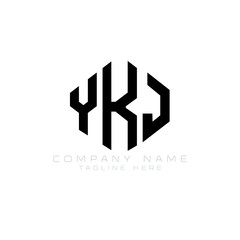 YKJ letter logo design with polygon shape. YKJ polygon logo monogram. YKJ cube logo design. YKJ hexagon vector logo template white and black colors. YKJ monogram, YKJ business and real estate logo. 