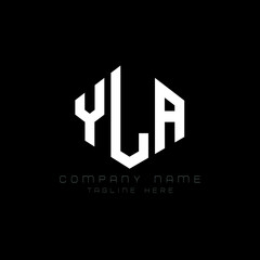 YLA letter logo design with polygon shape. YLA polygon logo monogram. YLA cube logo design. YLA hexagon vector logo template white and black colors. YLA monogram, YLA business and real estate logo. 