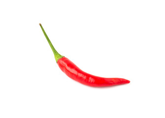 Red hot chili pepper isolated on white background.