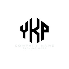 YKP letter logo design with polygon shape. YKP polygon logo monogram. YKP cube logo design. YKP hexagon vector logo template white and black colors. YKP monogram, YKP business and real estate logo. 