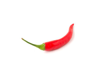 Red hot chili pepper isolated on white background.