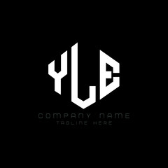 YLE letter logo design with polygon shape. YLE polygon logo monogram. YLE cube logo design. YLE hexagon vector logo template white and black colors. YLE monogram, YLE business and real estate logo. 