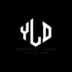 Obraz premium YLD letter logo design with polygon shape. YLD polygon logo monogram. YLD cube logo design. YLD hexagon vector logo template white and black colors. YLD monogram, YLD business and real estate logo. 