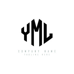 YML letter logo design with polygon shape. YML polygon logo monogram. YML cube logo design. YML hexagon vector logo template white and black colors. YML monogram, YML business and real estate logo. 