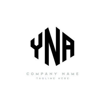 YNA letter logo design with polygon shape. YNA polygon logo monogram. YNA cube logo design. YNA hexagon vector logo template white and black colors. YNA monogram, YNA business and real estate logo. 