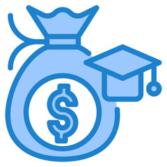 Education saving blue style icon