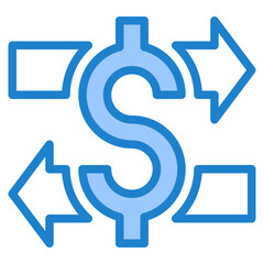 Obraz premium Exchange blue style icon