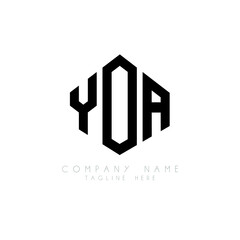 YOA letter logo design with polygon shape. YOA polygon logo monogram. YOA cube logo design. YOA hexagon vector logo template white and black colors. YOA monogram, YOA business and real estate logo. 